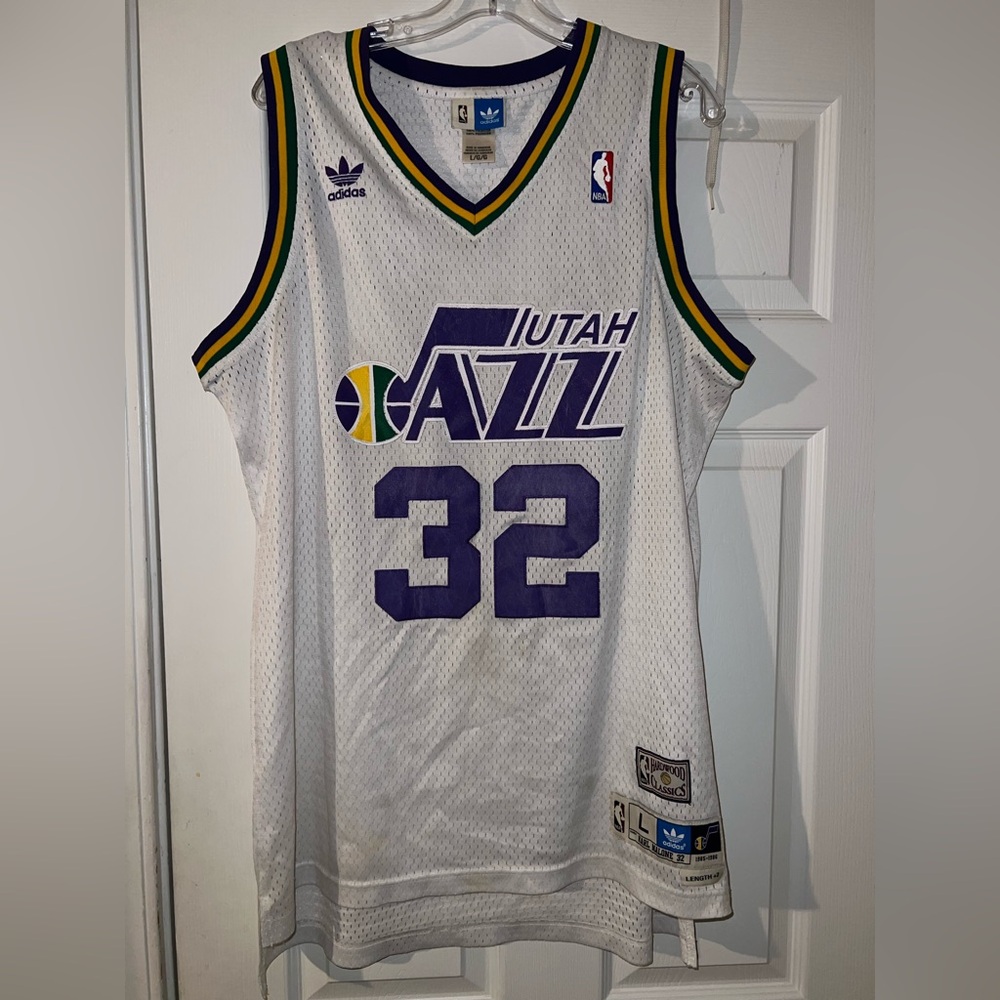 Adidas Utah Jazz Karl Malone #32 NBA Hardwood Classic Jersey size L
